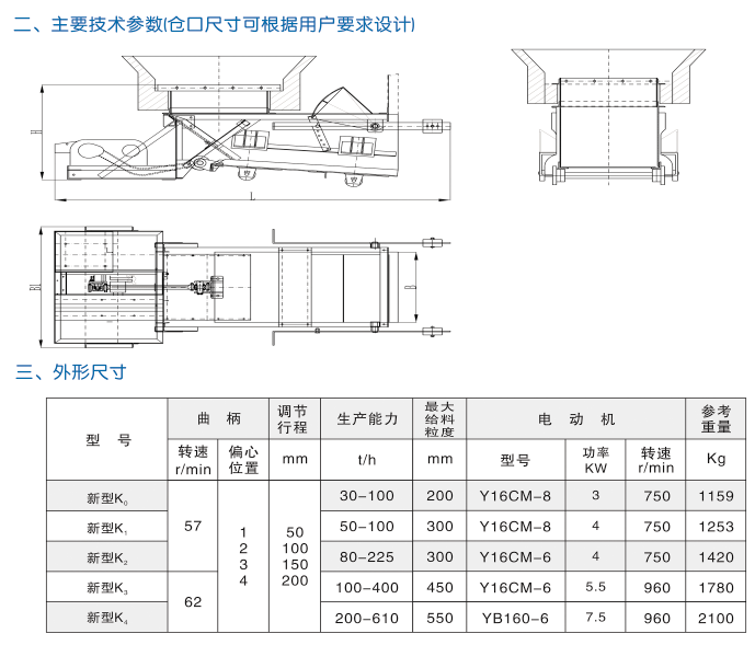 新型K系列往复给煤机